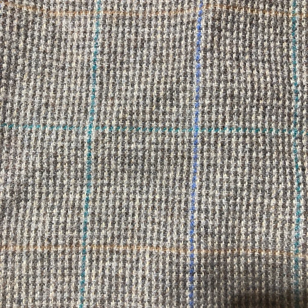 VTG F. Shay Sz 10 Pure Wool Plaid Pencil Gray plaid‎ Skirt Career Office Pockets